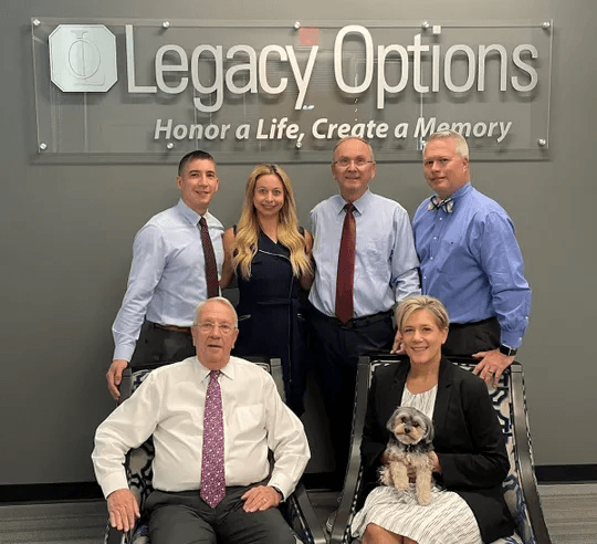 a family photo of funeral home owners at legacy options fort myers
